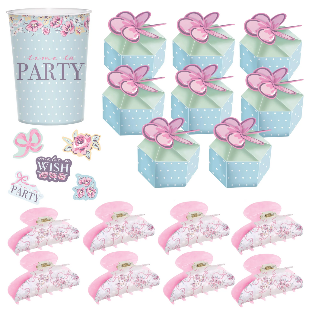 Ribbon and Rose Favor Kit for 8 Guests